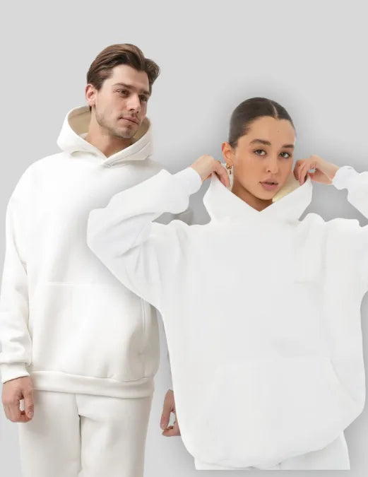 Buy Premium White Hoodie Online | Oversized Unisex Hoodie Pakistan