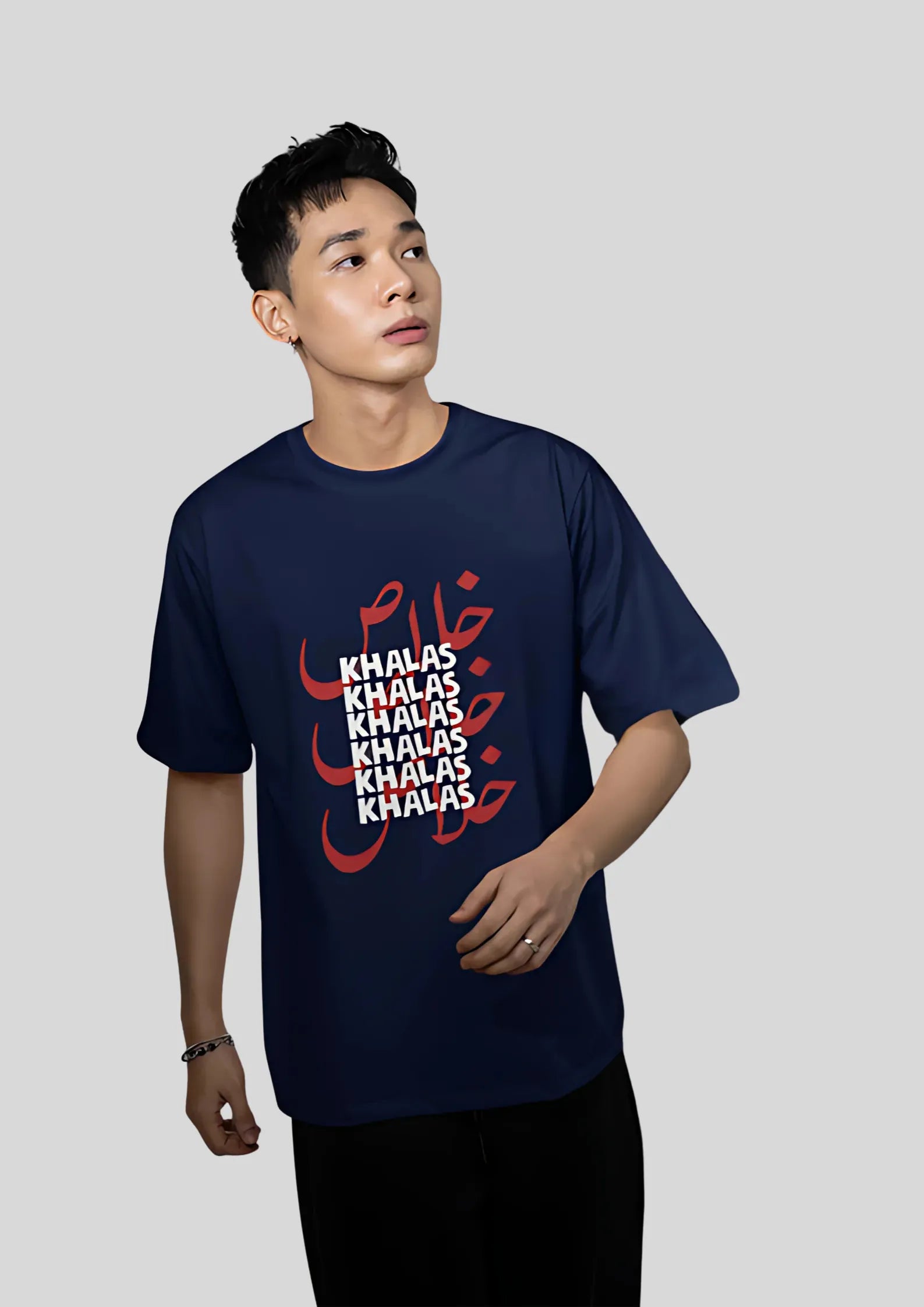 khas oversized tshirt men navy