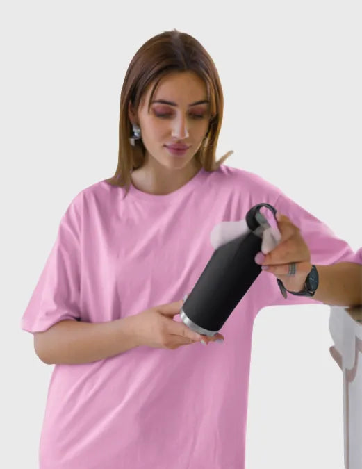 oversized pink tshirt women